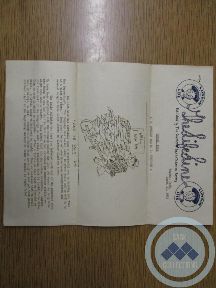 1932 London Life Insurance Company Letter