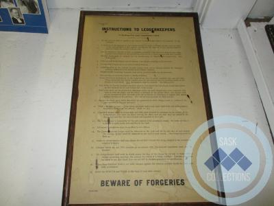 "Instructions to Ledgekeepers" Framed List