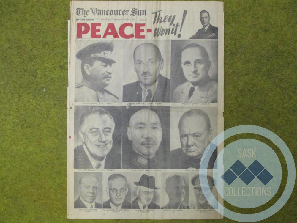 World War II Newspaper (August 15, 1945)