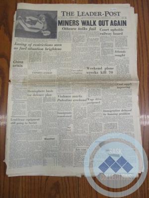 The Leader-Post: “Miners Walk Out Again” (February 17, 1947) 